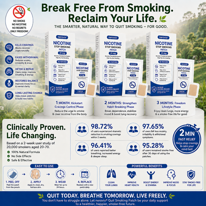 🚭 Break Free from Smoking Naturally with Nerovix™ Quit Smoking Patches！