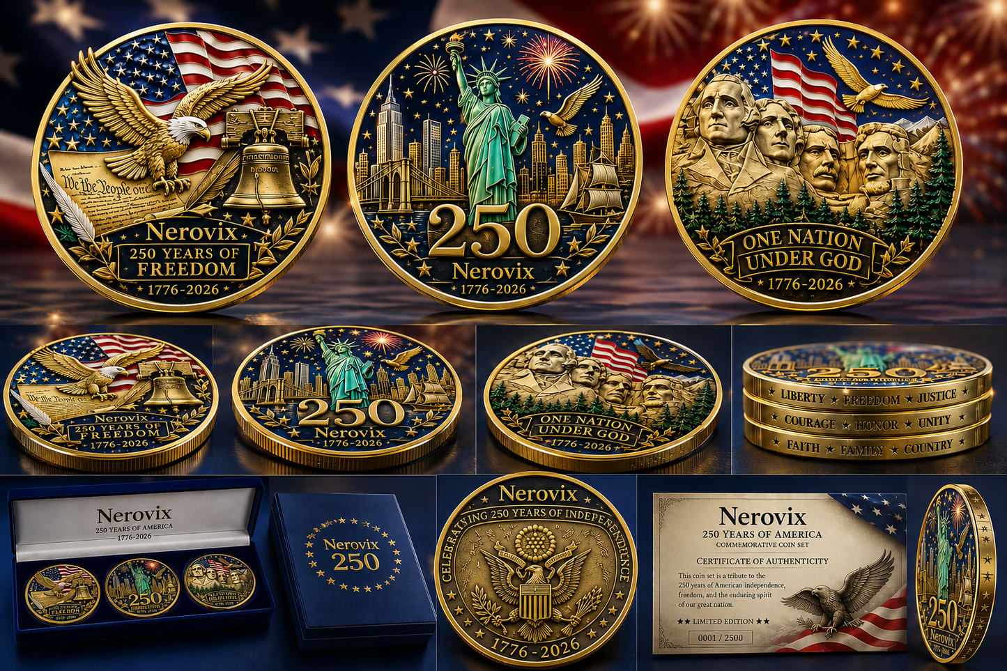 🇺🇸 Nerovix 250™ COMMEMORATIVE COIN SET