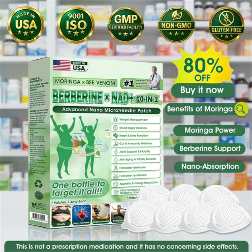 🧑‍⚕️🩺 New upgraded version! Moringa · Berberine × 𝟏𝟎-𝐢𝐧-𝟏 𝐀𝐝𝐯𝐚𝐧𝐜𝐞𝐝 𝐍𝐚𝐧𝐨 𝐌𝐢𝐜𝐫𝐨𝐧𝐞𝐞𝐝𝐥𝐞 𝐏𝐚𝐭𝐜𝐡 — 𝐎𝐧𝐜𝐞 𝐃𝐚𝐢𝐥𝐲, 𝐕𝐢𝐬𝐢𝐛𝐥𝐞 𝐑𝐞𝐬𝐮𝐥𝐭𝐬 𝐢𝐧 𝟕 𝐃𝐚𝐲𝐬