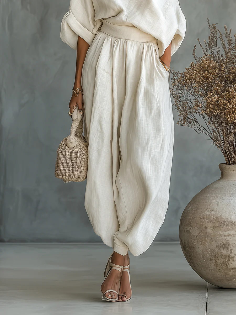 Eleonora | Elegant One-Shoulder Two-Piece Set！
