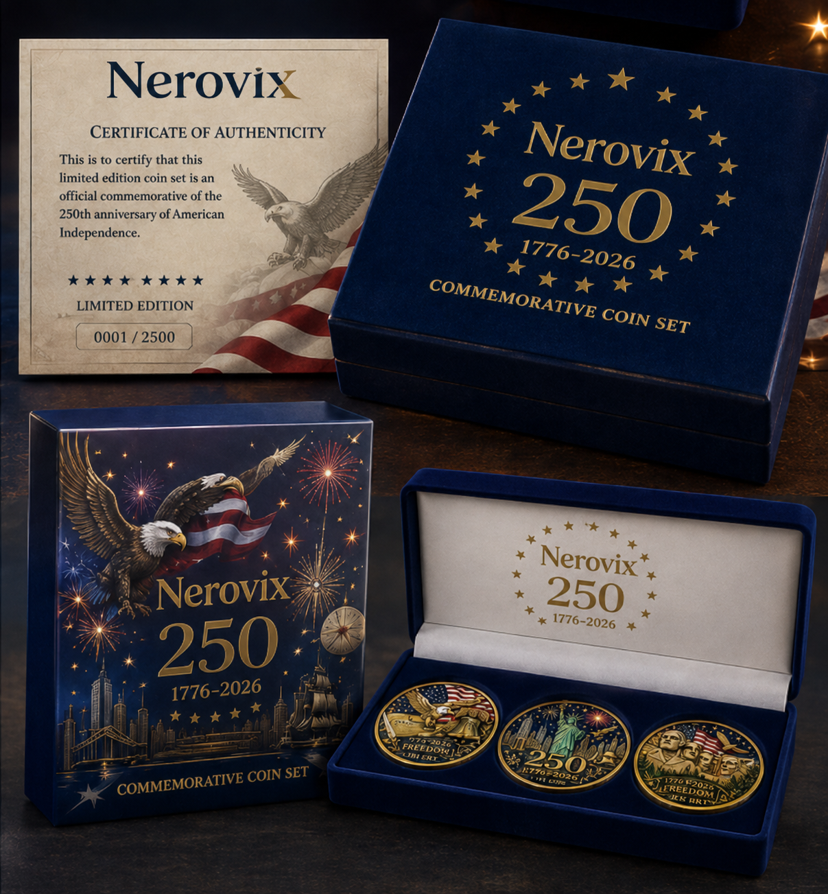 🇺🇸 Nerovix 250™ COMMEMORATIVE COIN SET
