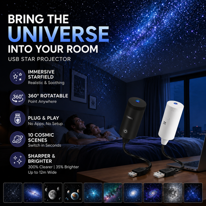 ✨ Zamień swój pokój w galaktykę – Projektor gwiazd HD plug‑and‑play z 10 kosmicznymi slajdami – Za pobraniem 🌌